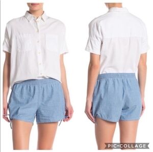🌁 LIKE NEW: MADEWELL; BLUE CHAMBRAY TIE SHORTS!